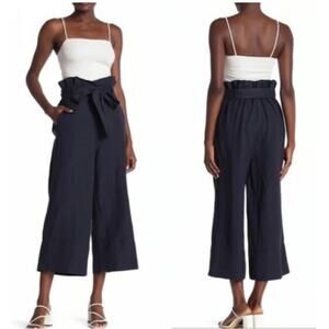 Blank NYC Linen Blend Paperbag Wide leg pants cropped Size Medium